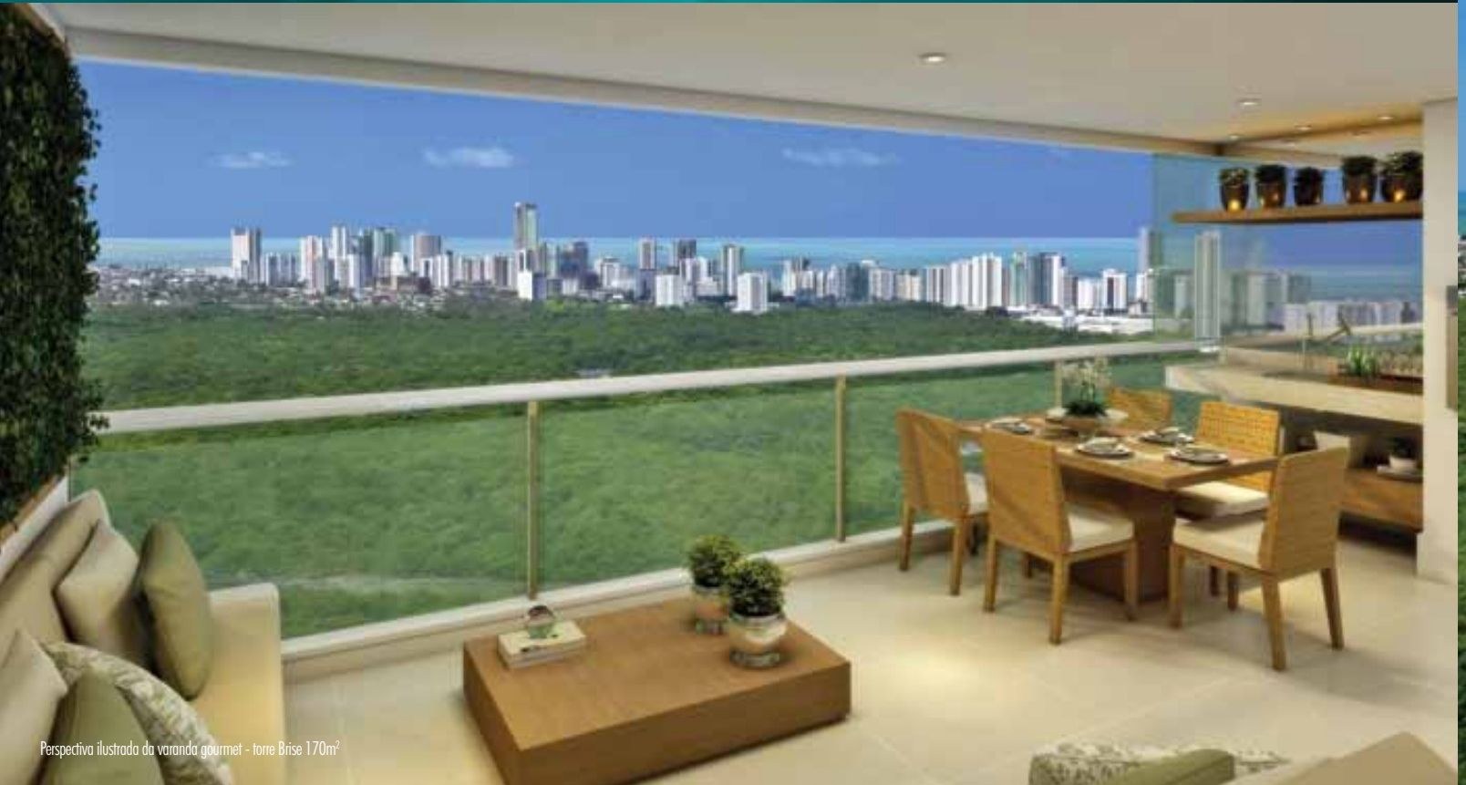 Le Parc Boa Viagem — varanda gourmet com vista para o Parque dos Manguezais