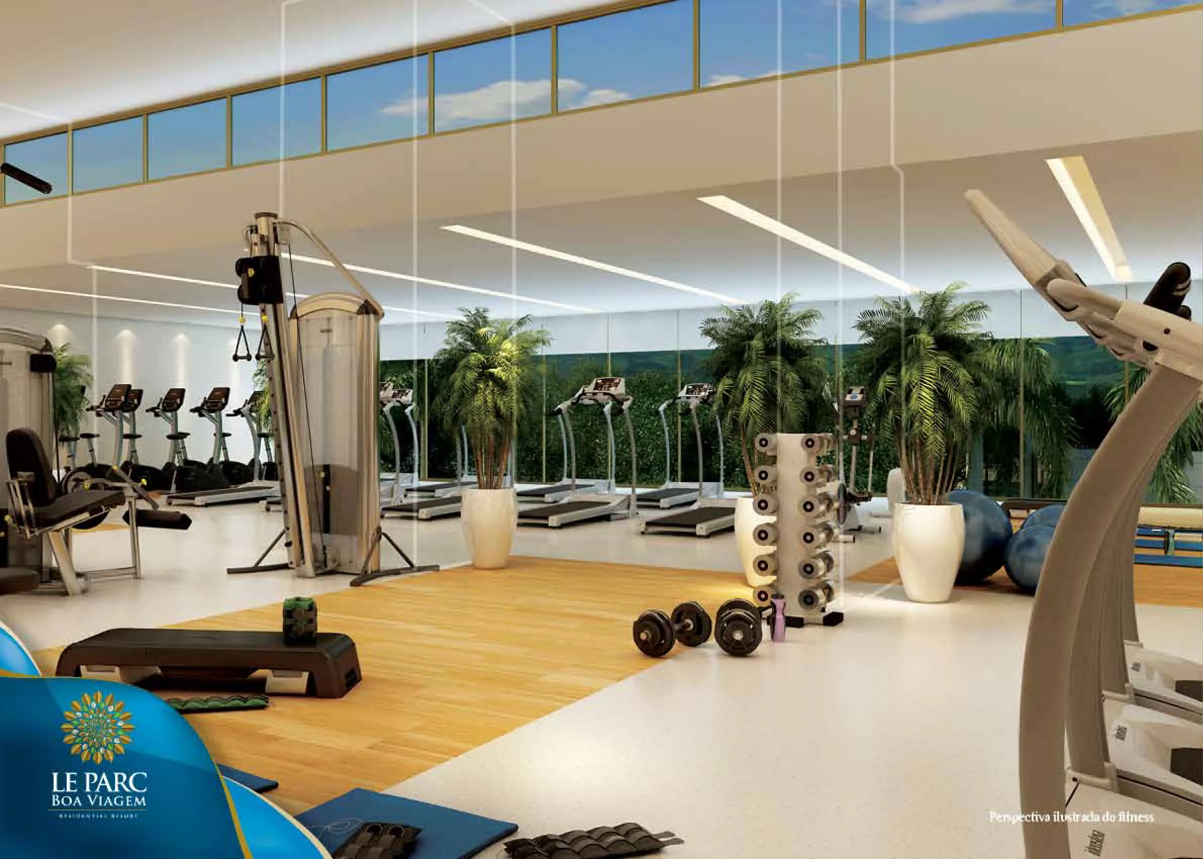 Le Parc Boa Viagem — perspectiva ilustrada do fitness