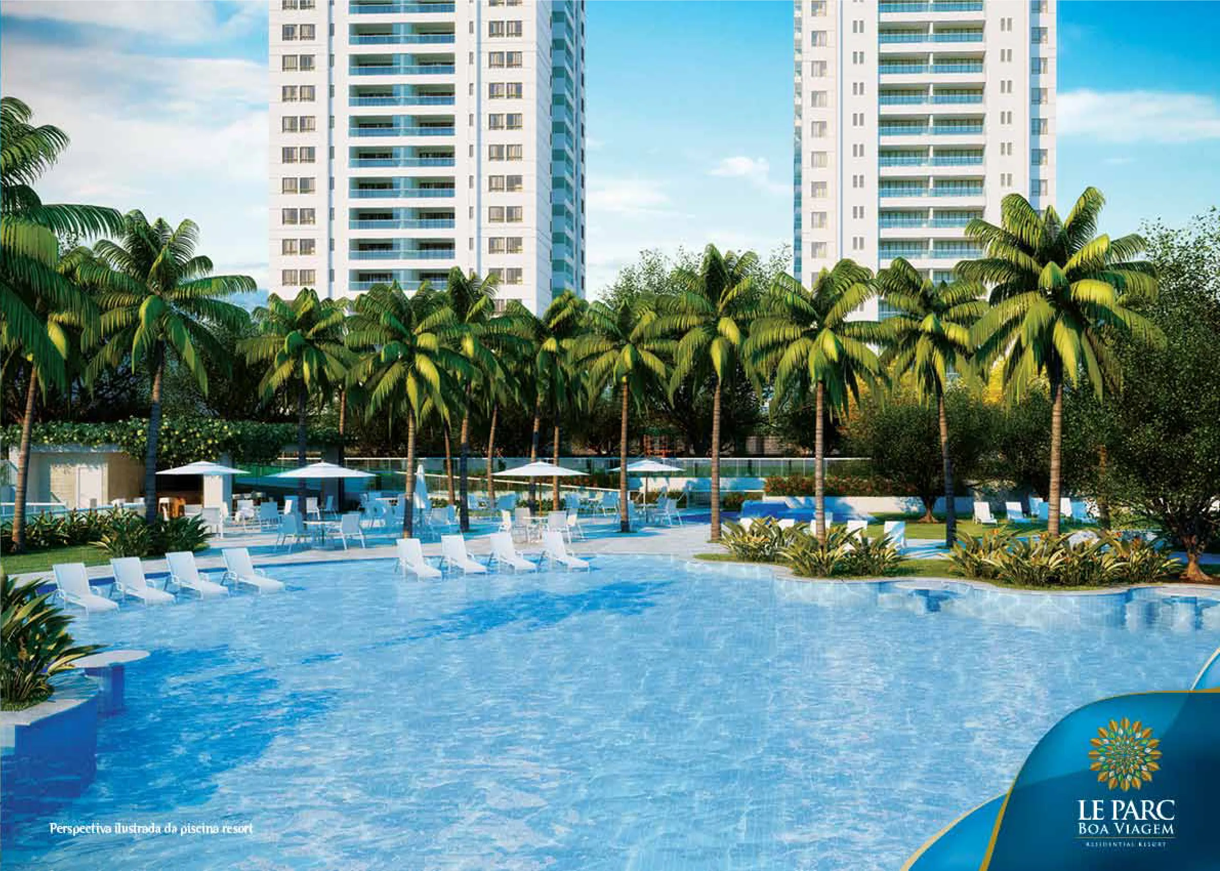 Le Parc Boa Viagem — perspectiva ilustrada da piscina resort