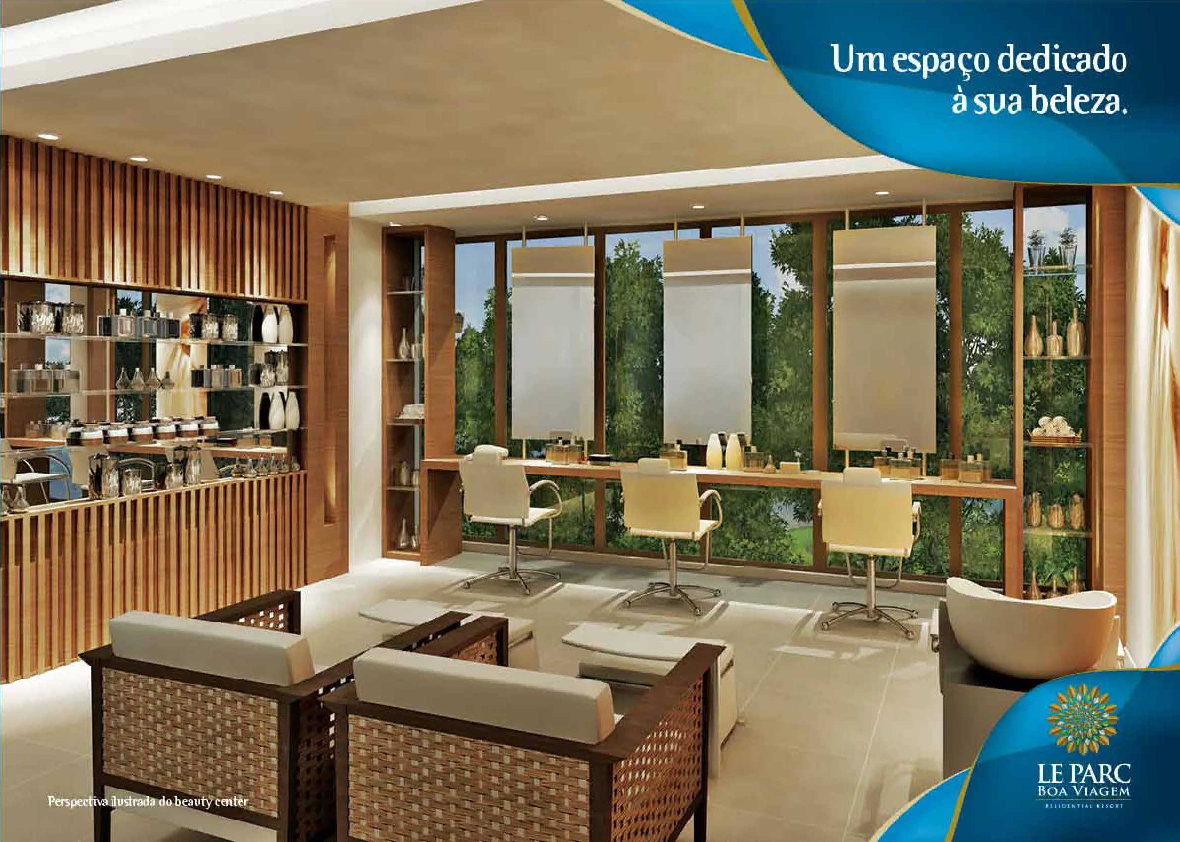 Le Parc Boa Viagem — perspectiva ilustrada do beauty center